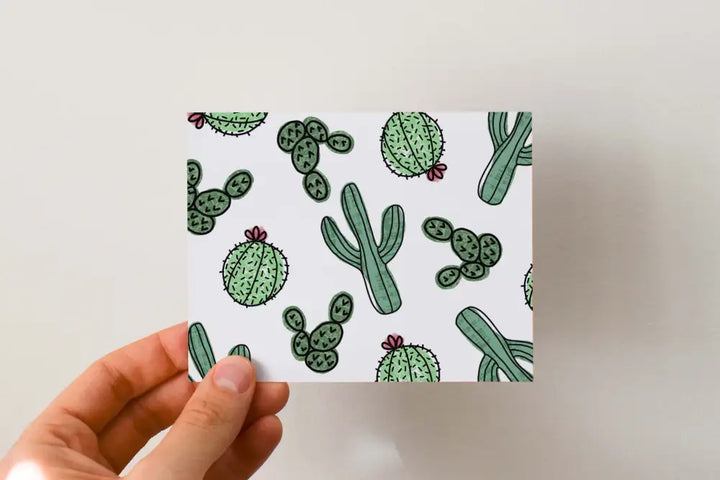 Any Occasion Card Cute And Wonky Cacti Print