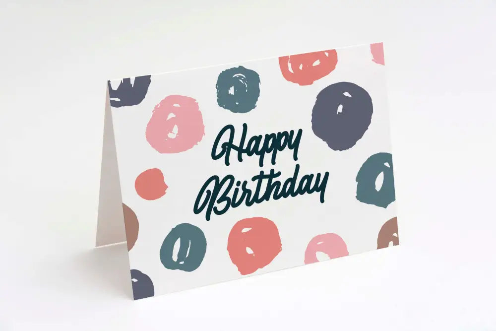 Birthday Card Brushed Dots