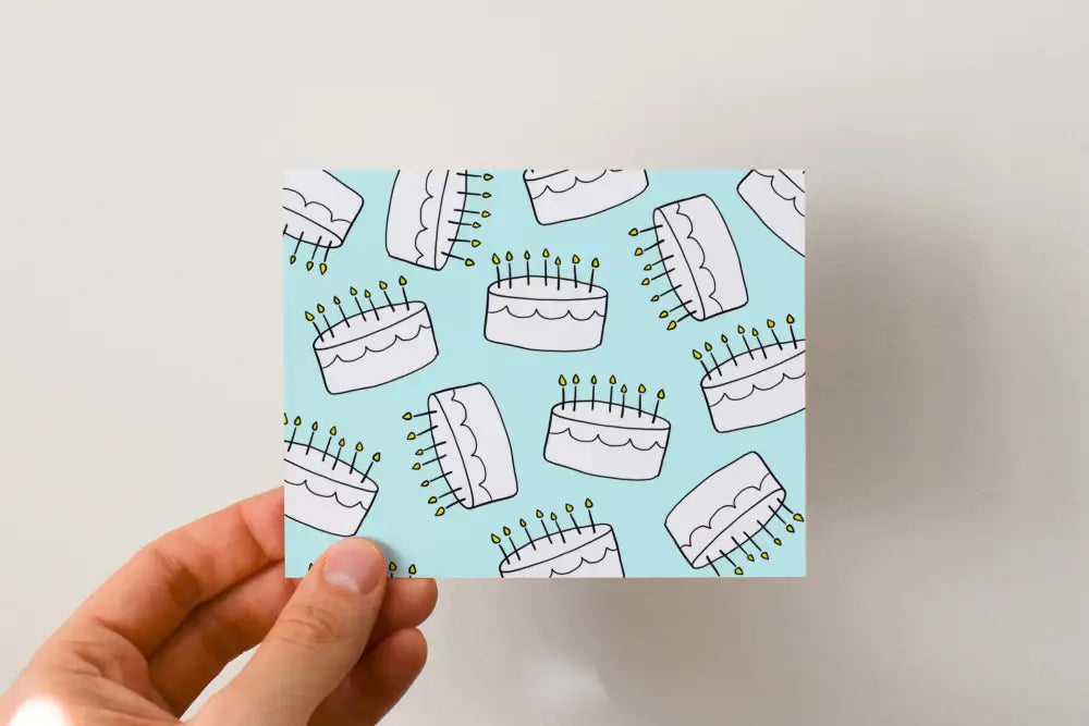 Birthday Card Cake And Candles Print