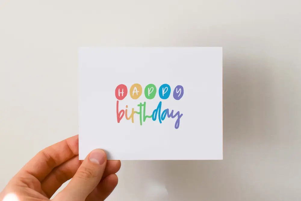 Birthday Card Rainbow Happy