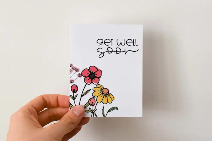 Get Well Card Line Drawing Flowers