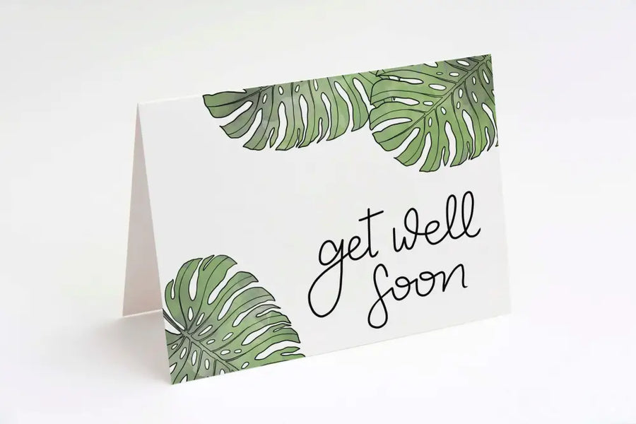Get Well Card Monstera Leaves