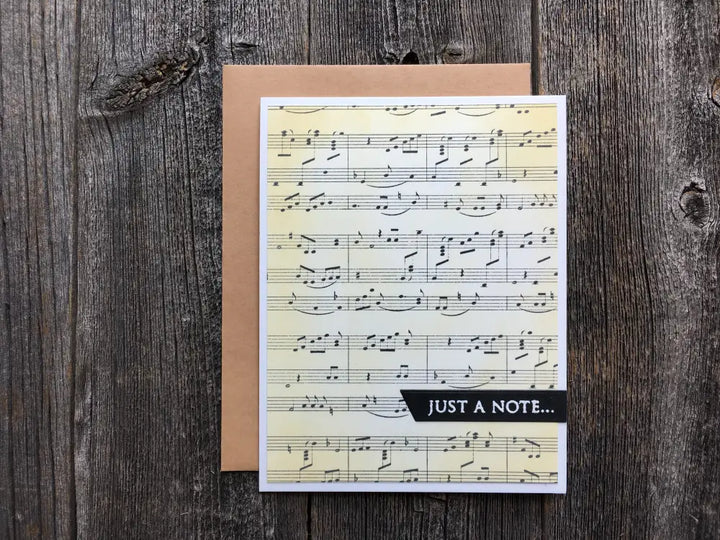 Handmade Any Occasion Card Aged Sheet Music