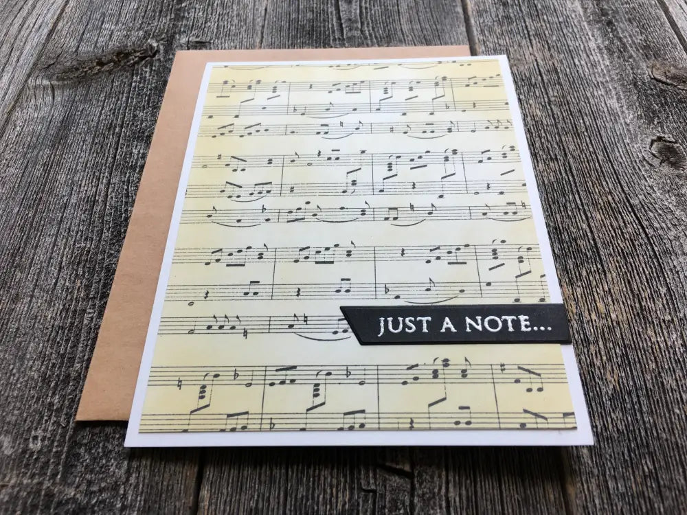 Handmade Any Occasion Card Aged Sheet Music