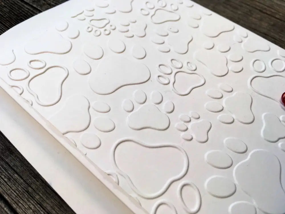 Handmade Any Occasion Card Embossed Paw Prints