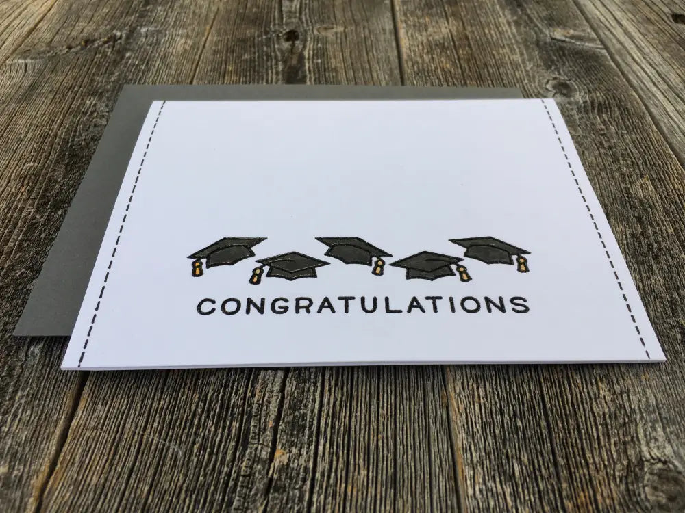 Handmade Congratulations Card Set Graduation Caps