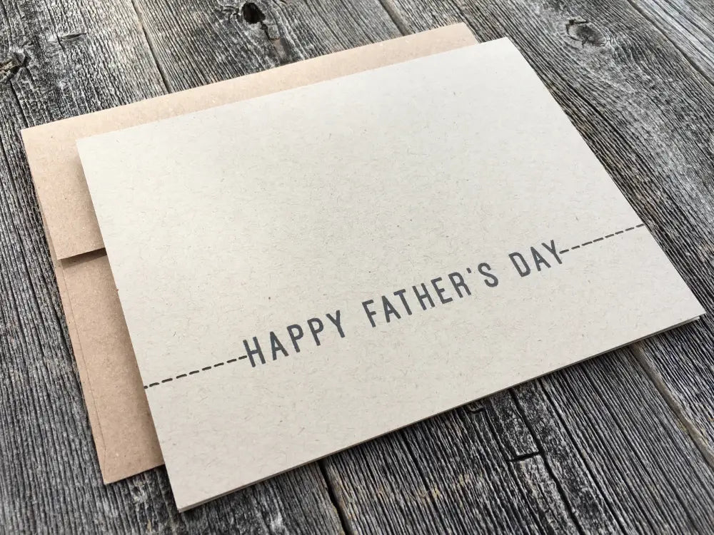 Handmade Fathers Day Card Black And Kraft Minimalist