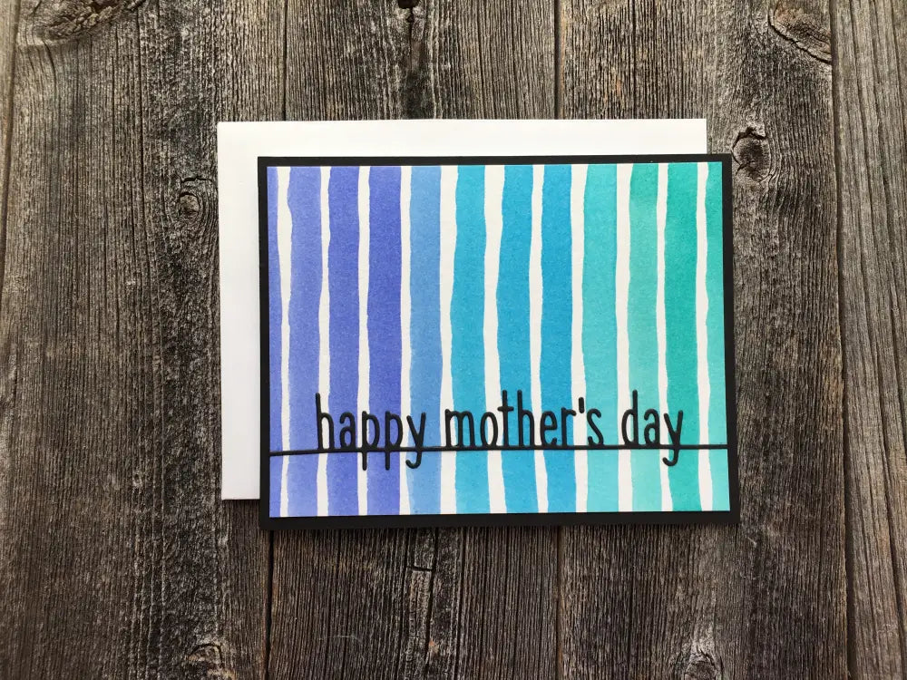 Handmade Mothers Day Card Watercolor Stripes