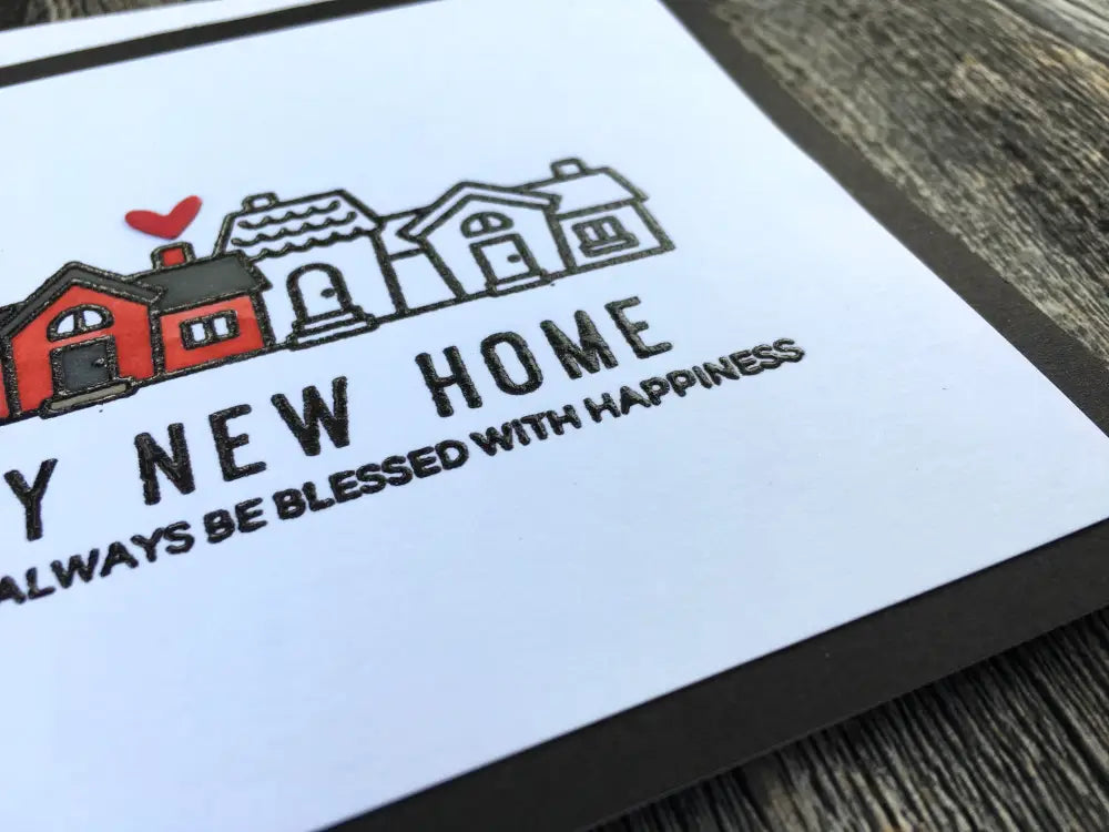 Handmade New Home Card Hand Painted Blessings