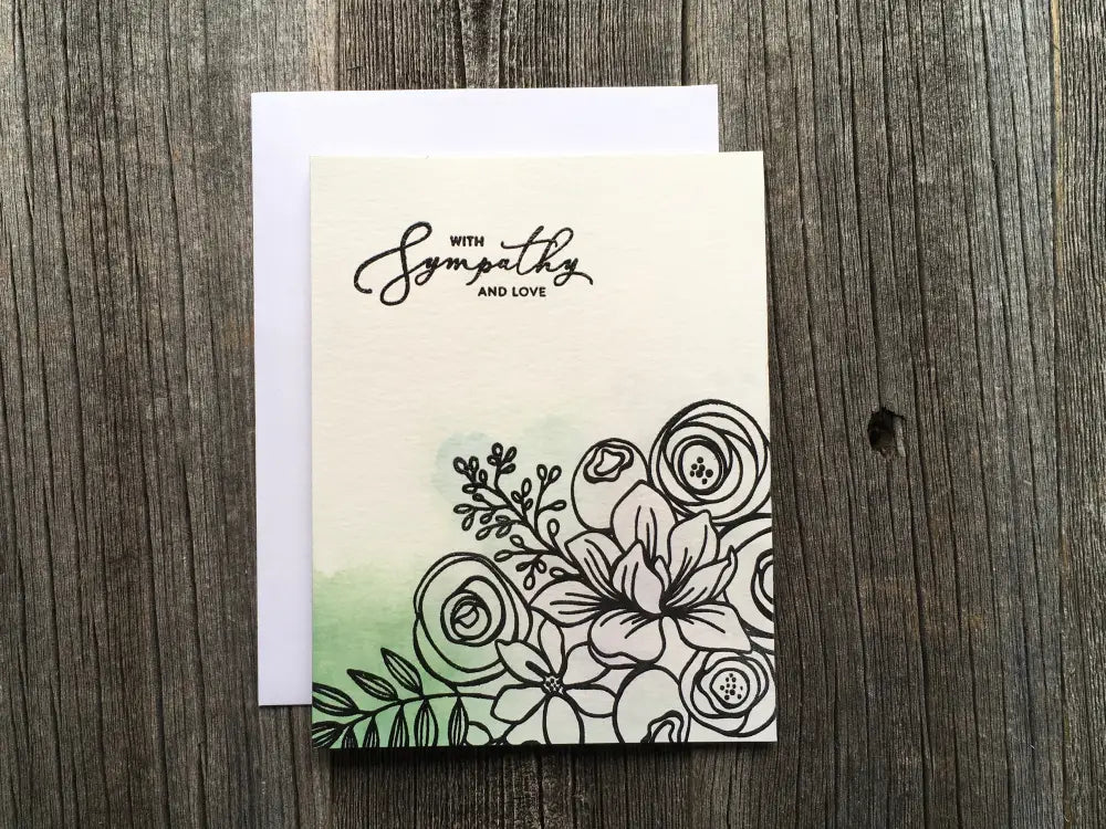 Handmade Sympathy Card Hand Painted Watercolor Flowers