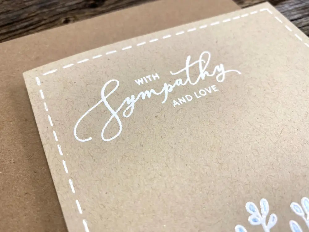 Handmade Sympathy Card Kraft And Pearl Watercolor Flowers