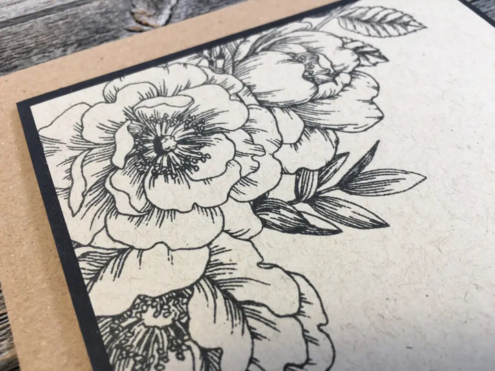 Handmade Sympathy Card Tattoo Flowers