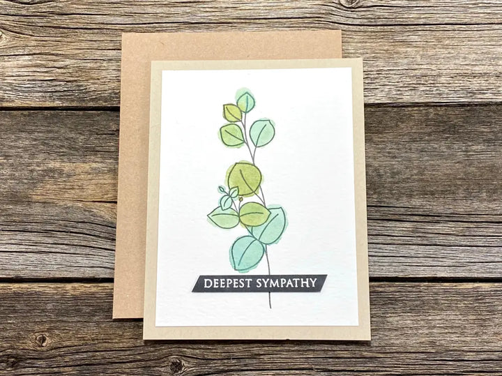 Handmade Sympathy Card Watercolor Eucalyptus
