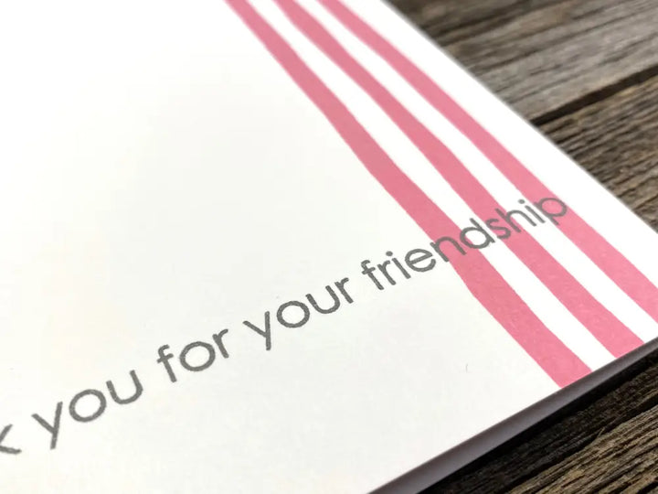 Handmade Thank You Card Assorted Set Friendship Stripes