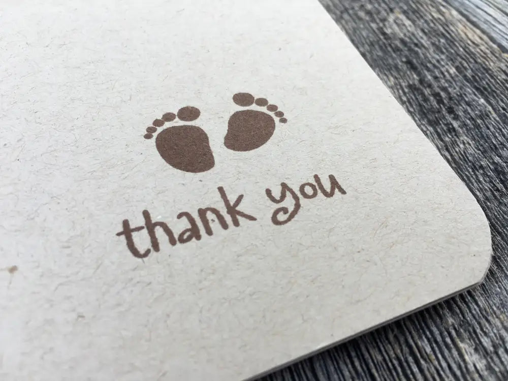 Handmade Thank You Card Baby Foot Prints