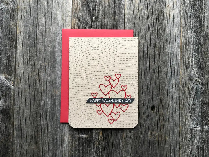 Handmade Valentines Day Card Wood Grain