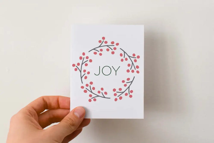 Holiday Card Joy Wreath