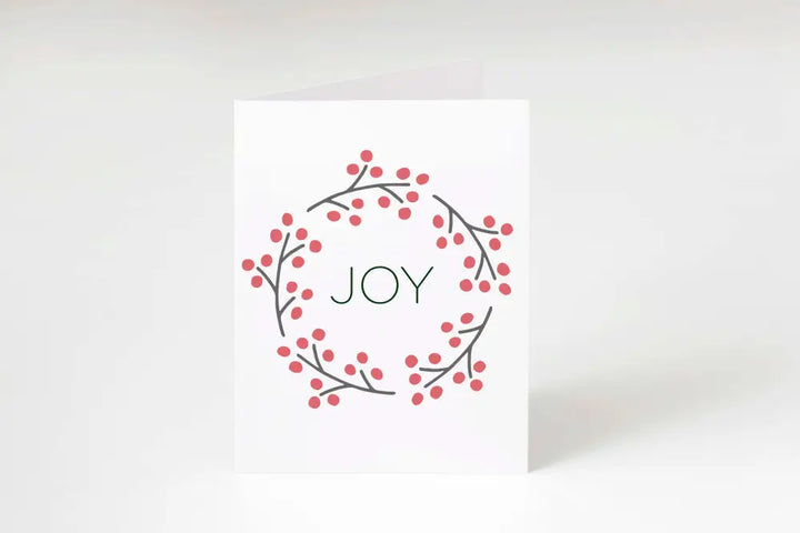 Holiday Card Joy Wreath