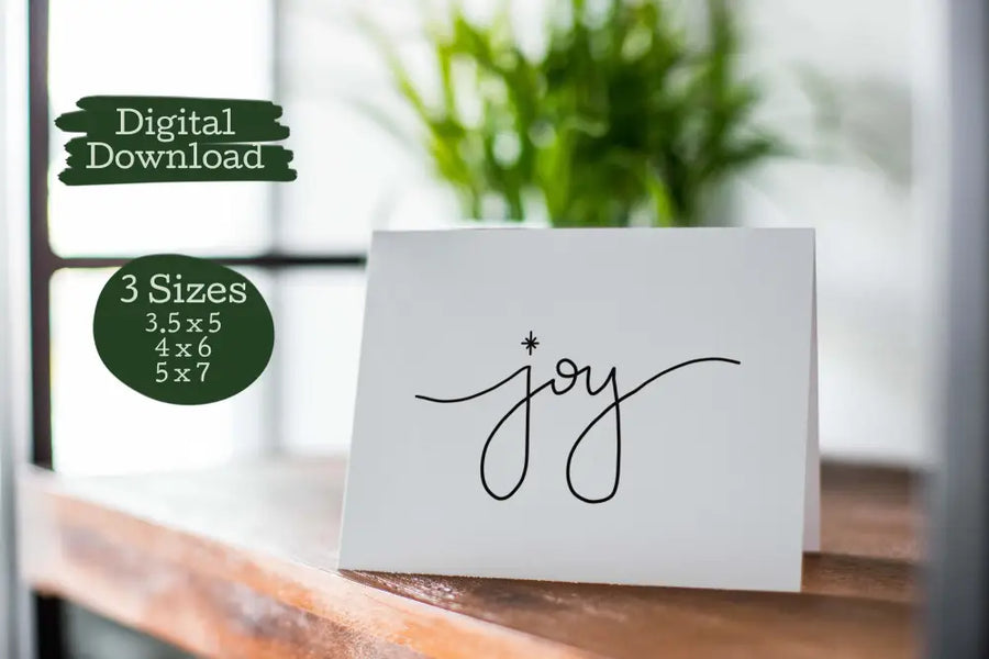 Instant Download Christmas Card Minimalist Joy