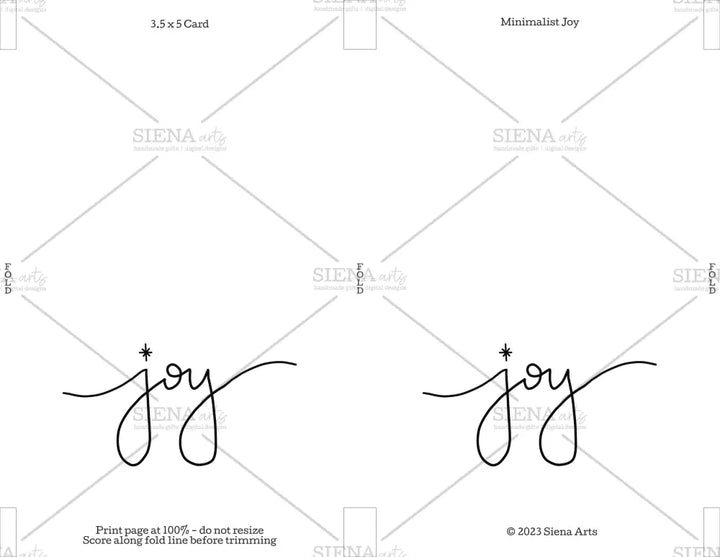 Instant Download Christmas Card Minimalist Joy