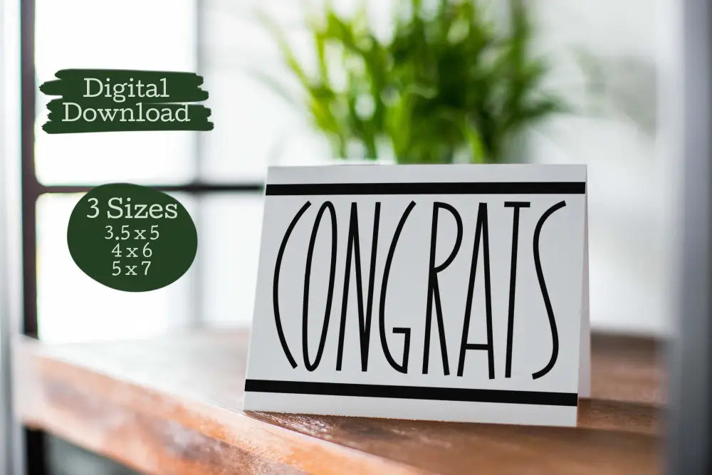 Instant Download Congratulations Card Marquee