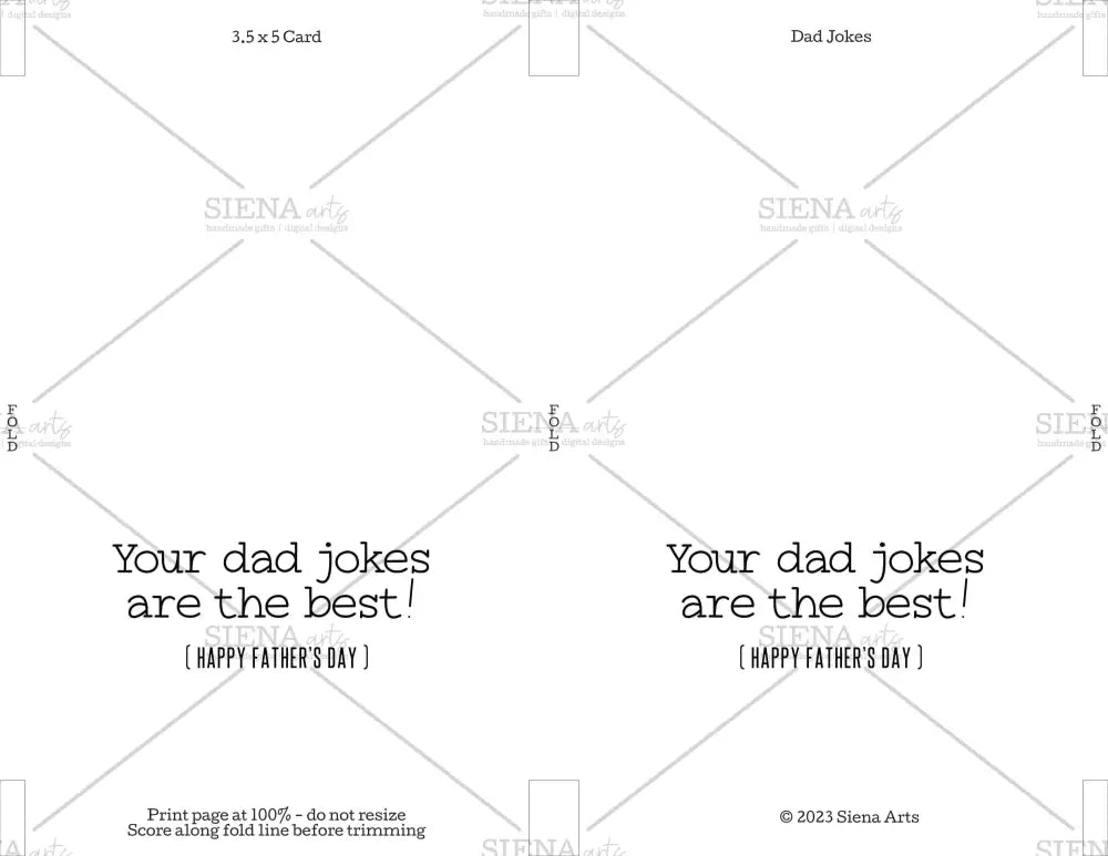 Instant Download Fathers Day Card Dad Jokes
