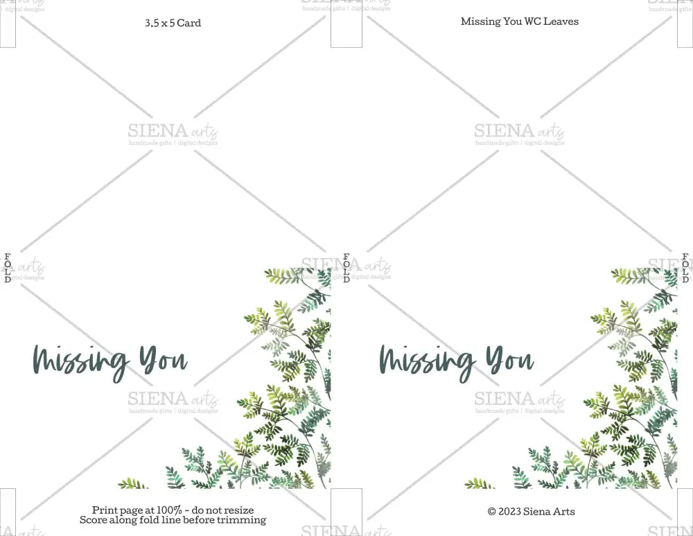 Instant Download Thinking Of You Card Missing