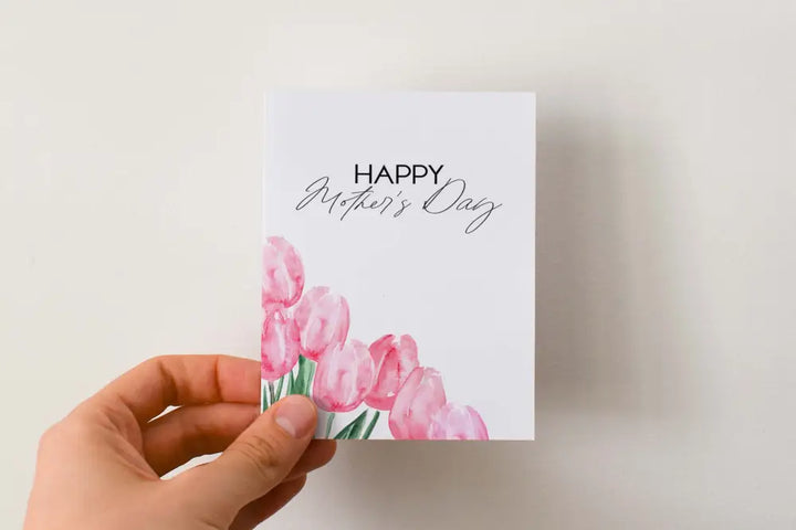 Mothers Day Card Painted Tulips
