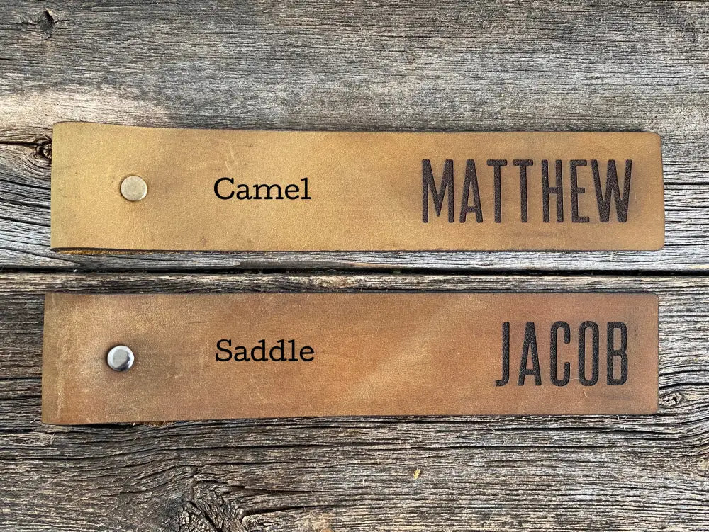 Personalized Distressed Leather Bookmark With Pen Holder