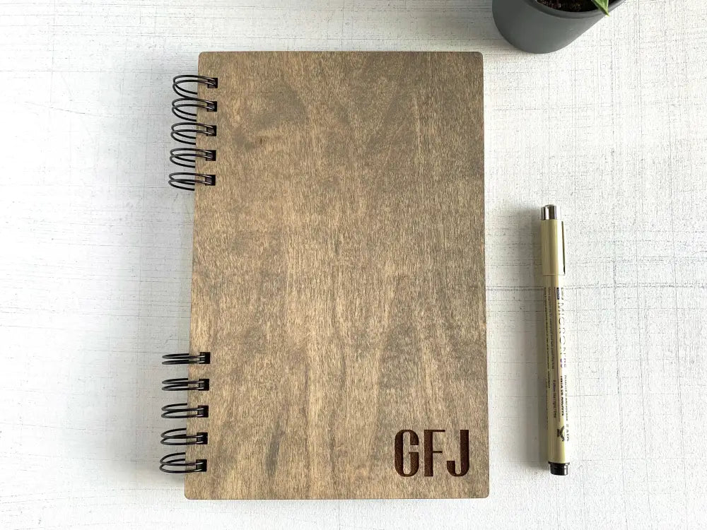 Personalized Wood Journal Block Monogram 1