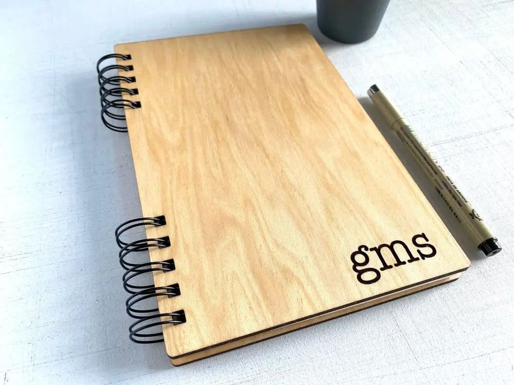 Personalized Wood Journal Block Monogram 3
