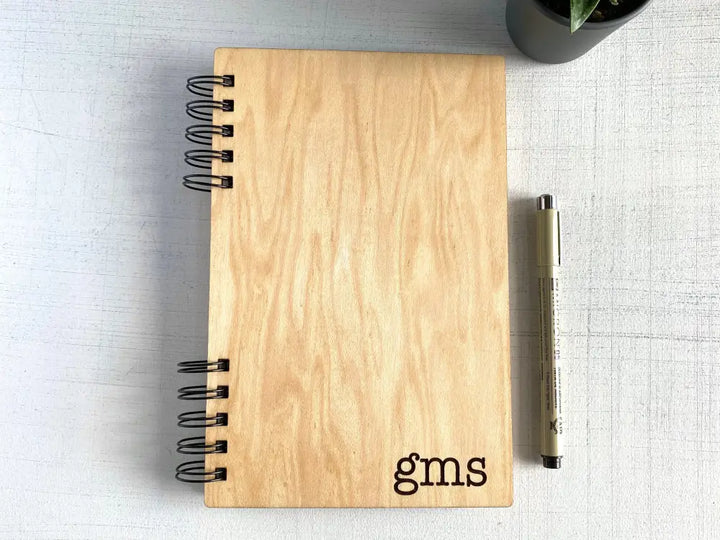 Personalized Wood Journal Block Monogram 3