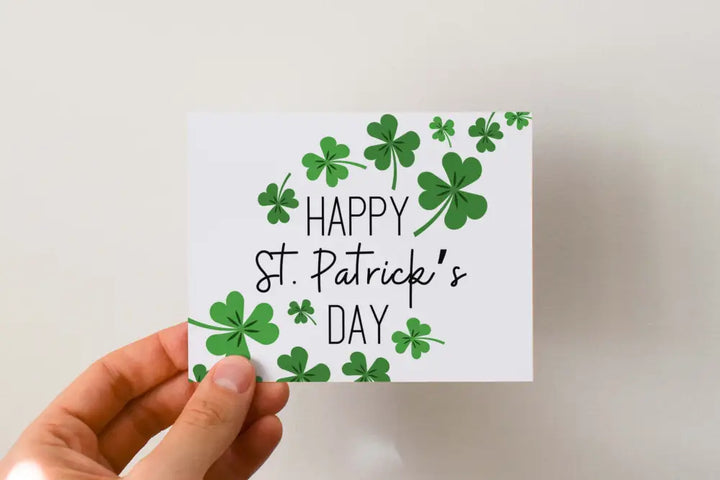 Saint Patricks Day Card Shamrock Shower