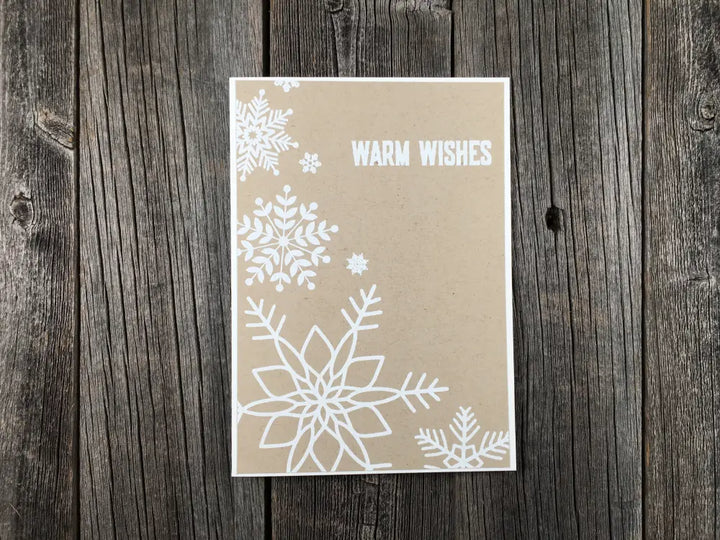 Set Of 5 Handmade 5X7 Holiday Cards Warm Wishes