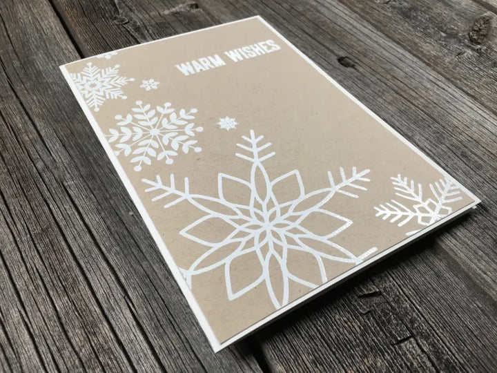 Set Of 5 Handmade 5X7 Holiday Cards Warm Wishes