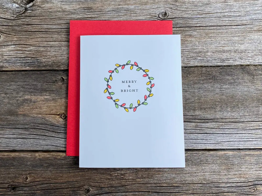 Set Of 5 Handmade Holiday Cards Merry And Bright