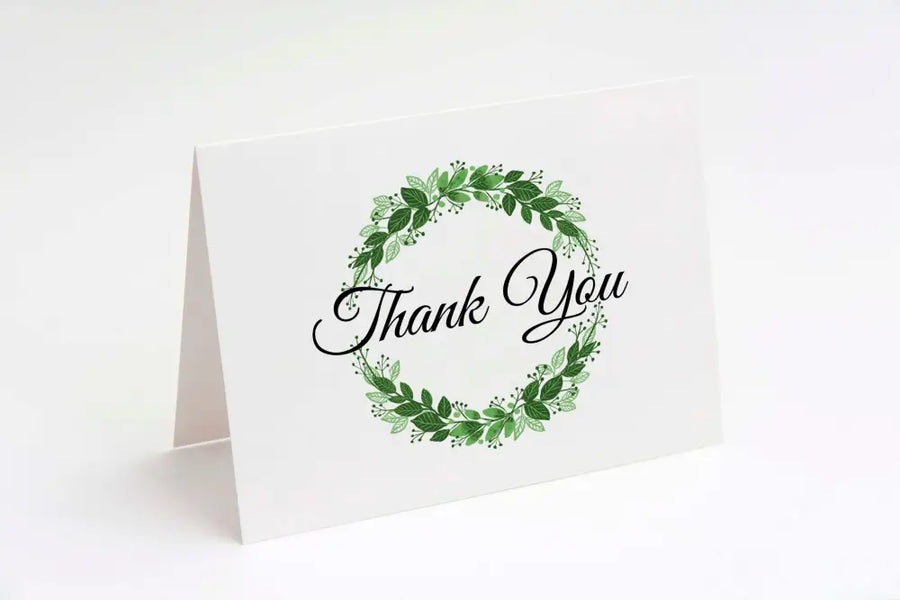 Thank You Card Leafy Wreath