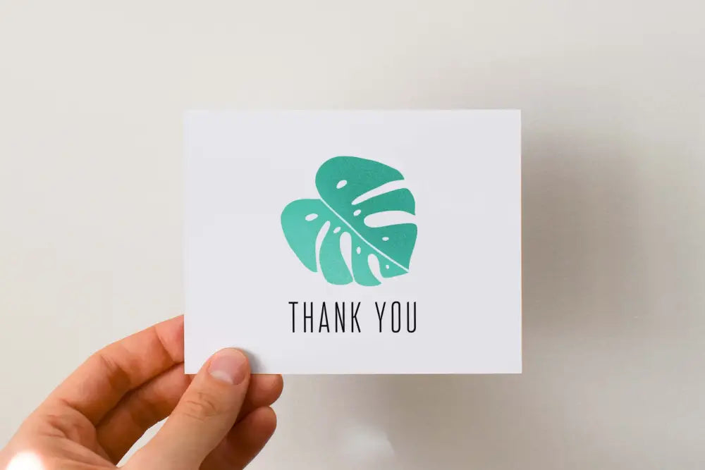 Thank You Card Monstera Leaf