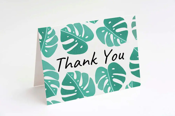Thank You Card Tropical Leaves