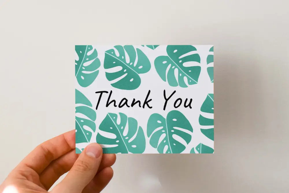 Thank You Card Tropical Leaves