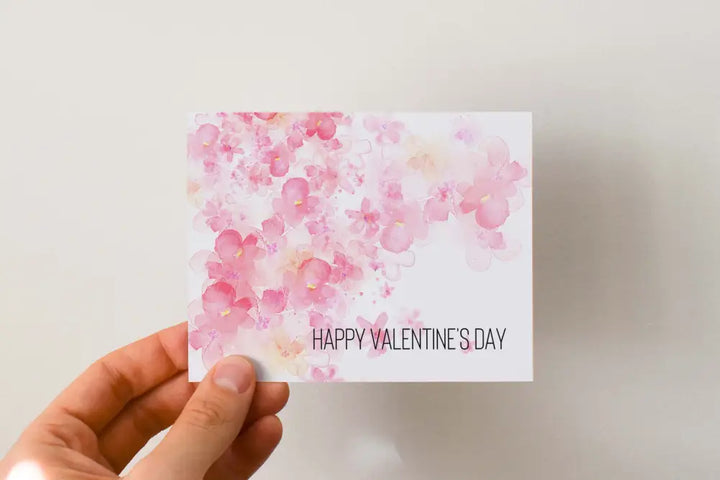 Valentines Day Card Cherry Blossoms