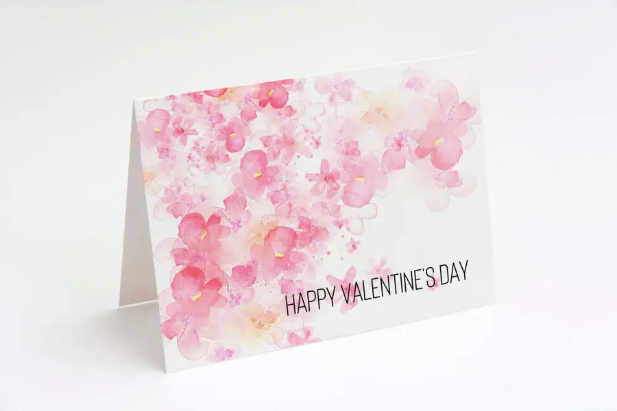 Valentines Day Card Cherry Blossoms